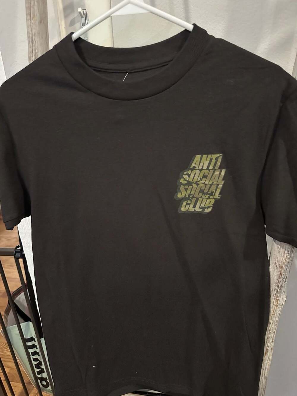 Anti Social Social Club Blocked Camo Size S Black Tee